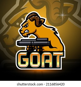 Goat mascot esport logo design