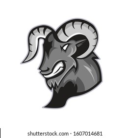 goat mascot logo. angry goat logo. goat logo in e-sport style. mascot logo illustration of a goat design vector