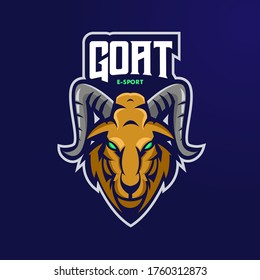 Goat mascot logo design vector with modern illustration concept style for badge, emblem and t shirt printing. Angry Goat illustration for sport and e-sport team.
