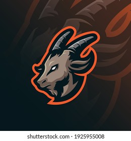 goat mascot logo design vector with modern illustration concept style for badge, emblem and t shirt printing. goat head illustration.