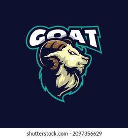 Goat mascot logo design vector with modern illustration concept style for badge, emblem and t shirt printing. Goat head illustration.