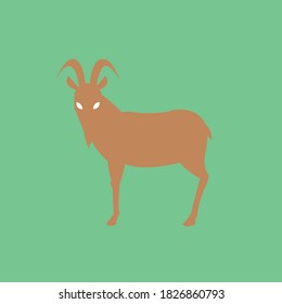 Goat Mascot Logo in Flat Style