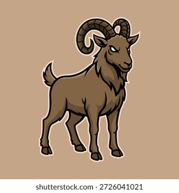Ziege Maskottchen Logo, Vektordesign, Illustrationsvorlage moderner Stil eps 10