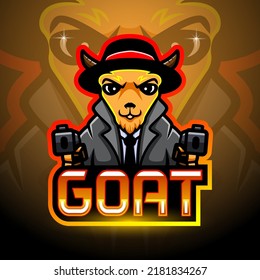 Goat mascot sport esport logo design