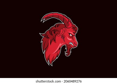 the goat mascot for sports and esports logo isolated on dark background