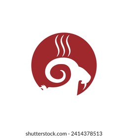 goat meat restaurant emblem vector logo design