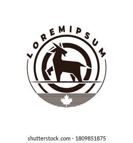 diseño del círculo del logotipo de la leche de cabra
