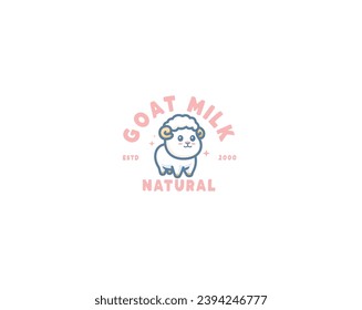 Goat milk natural mascot logo