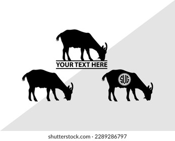 Goat Monogram Vector Illustration Silhouette