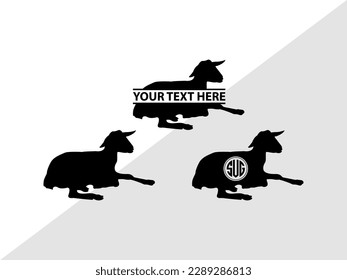 Goat Monogram Vector Illustration Silhouette