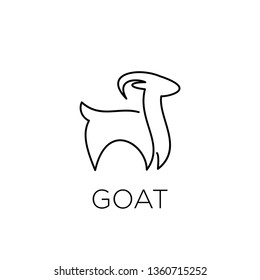 Goat Mountain Gold Logo Line Style Outline Icon Designs Vector Illustration Art Mono Line