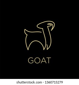 goat mountain gold logo line style outline icon designs vector illustration art mono line