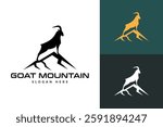 goat mountain logo icon vector illustration