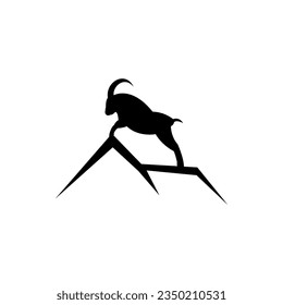 goat mountain logo icon vector illustration