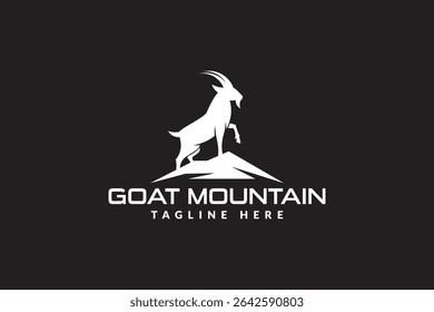 ilustração do vetor do ícone do logotipo da montanha de cabra	