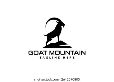 ilustração do vetor do ícone do logotipo da montanha de cabra	
