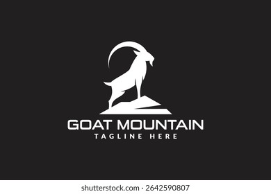 ilustração do vetor do ícone do logotipo da montanha de cabra	