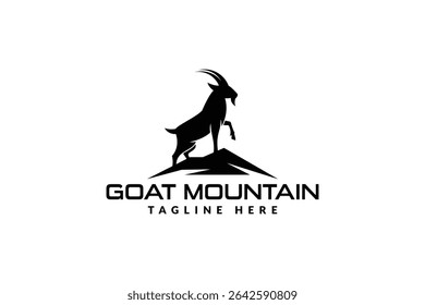 ilustração do vetor do ícone do logotipo da montanha de cabra	
