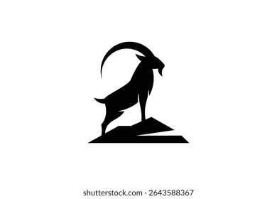 ilustração do vetor do ícone do logotipo da montanha de cabra	