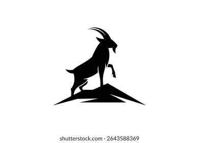 ilustração do vetor do ícone do logotipo da montanha de cabra	