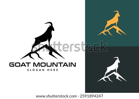 goat mountain logo icon vector illustration