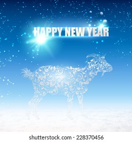 The goat - a new year symbol of 2015. Vector illustration.