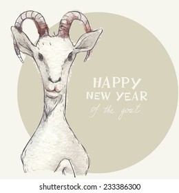 The Goat - a New Year Symbol of 2015, Eps 10 Vector Illustration