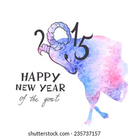 The Goat - a New Year Symbol of 2015, Eps 10 Vector Illustration