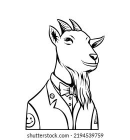 goat nft style line art 