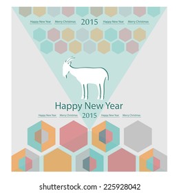 goat on the background of hexagons infographics calendar