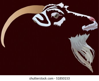 goat on a black background