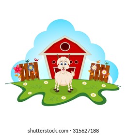 goat on farm for your design