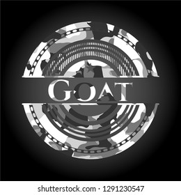 Goat on grey camo pattern