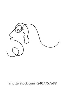 goat one line art, vector best line icon.