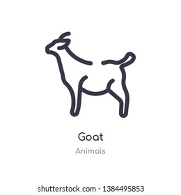 goat outline icon. isolated line vector illustration from animals collection. editable thin stroke goat icon on white background