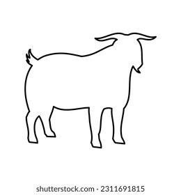 Goat outline isolated on white background