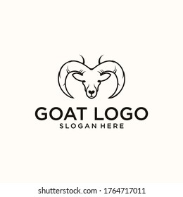 goat outline logo design vector illustration