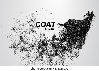 Goat of the particles. The goat consists of circles and points. Vector illustration