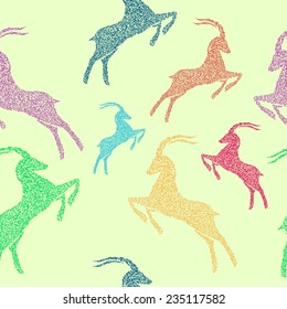  goat pattern, seamless pattern antelope, Zodiac sign
