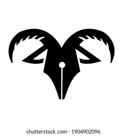 goat pen logo icon vector illustration design