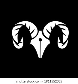 goat pen logo icon vector illustration design