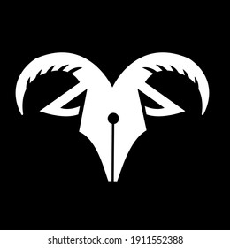 goat pen logo icon vector illustration design