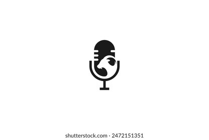 goat podcast logo vector illustration design template