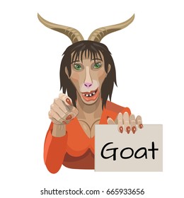 The goat is pointing the finger at everyone for a laugh