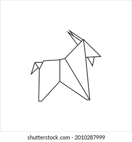 Goat Polygonal Lines, can use for Logo, Pictogram, Animal Figure, Website, Apps, or Graphic Design Element. Vector Illustration