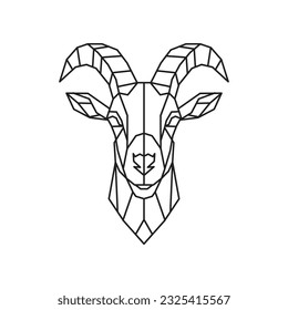 Goat Polygonal Vector. Geometric line animal