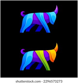 goat ram colorful logo design 