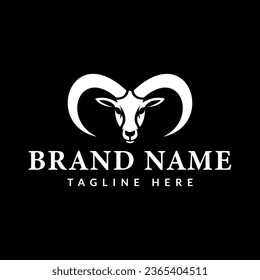 goat ram head logo vector icon illustration