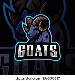 goat ram mascot logo esport gaming. goat ram mascot illustration.