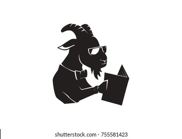 Goat Reading a Book